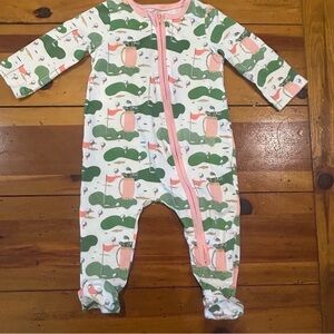 3-6M Mud Pie Golf Zippered Footie